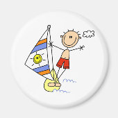 Stick figuur parasailing magneten (Voorkant)