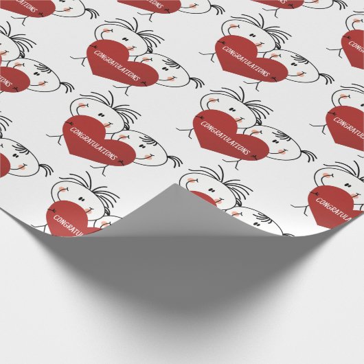 Stick figuur Passen getrouwd Gefeliciteerd Cadeaupapier (Hoek)