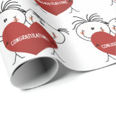 Stick figuur Passen getrouwd Gefeliciteerd Cadeaupapier (Rol Hoek)