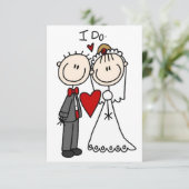Stick Figuur People Bride and Groom Wedding Kaart (Staand voorkant)