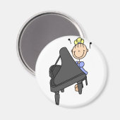Stick figuur piano magneet (Voorkant / Achterkant)