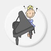 Stick figuur piano magneet (Voorkant)