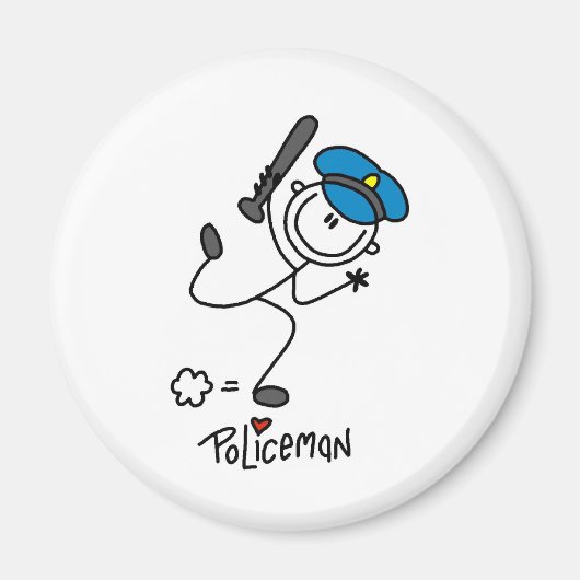 Stick Figuur Politieagent Magneet (Voorkant)