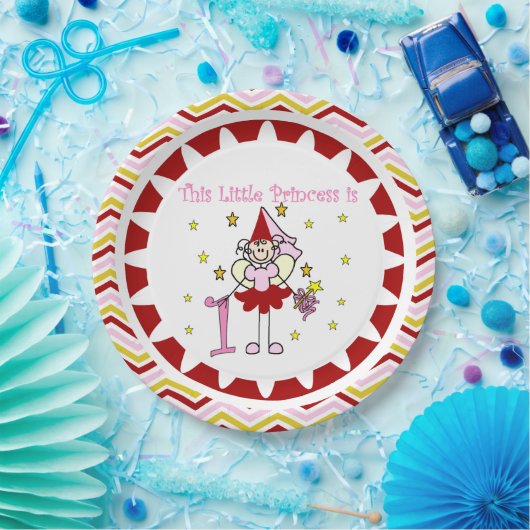 Stick Figuur Princess 1st Birthday Paper Borden Papieren Bordje (Feest)