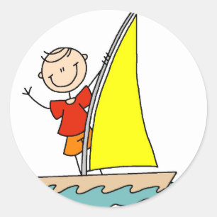 Stick Figuur Sailing Sticker