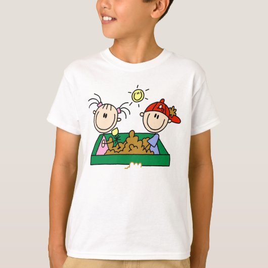 Stick Figuur Sandbox Fun T-shirt (Voorkant)