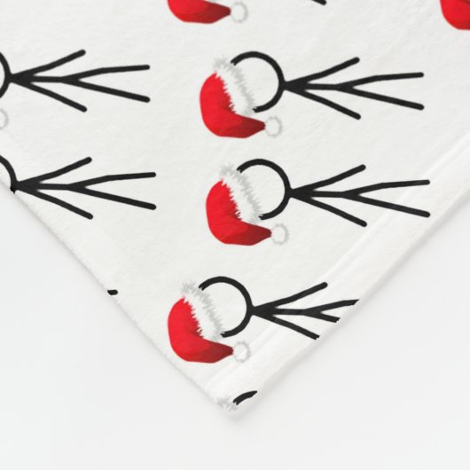Stick Figuur Santa Blanket Fleece Deken (Hoek)