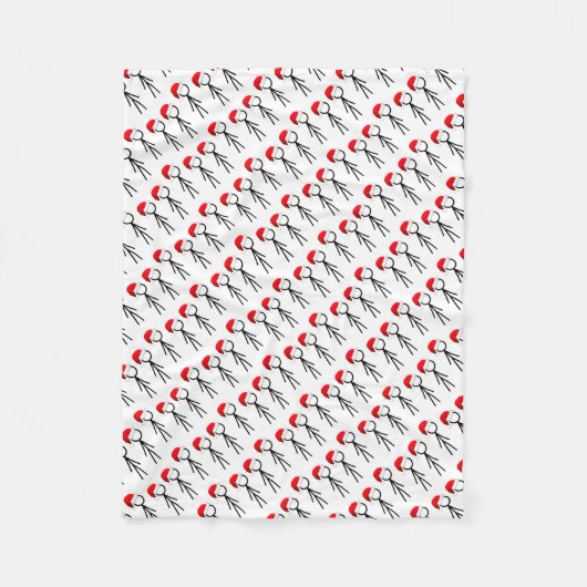 Stick Figuur Santa Blanket Fleece Deken (Voorkant)
