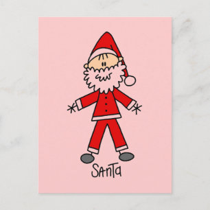 Stick Figuur Santa Claus Tshirts en Geschenken Feestdagenkaart