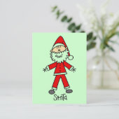 Stick Figuur Santa Claus Tshirts en Geschenken Feestdagenkaart (Staand voorkant)