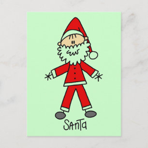 Stick Figuur Santa Claus Tshirts en Geschenken Feestdagenkaart