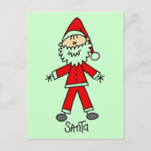Stick Figuur Santa Claus Tshirts en Geschenken Feestdagenkaart (Voorkant)