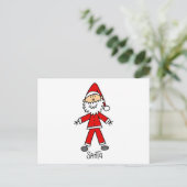 Stick Figuur Santa Claus Tshirts en Geschenken Feestdagenkaart (Staand voorkant)