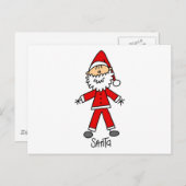 Stick Figuur Santa Claus Tshirts en Geschenken Feestdagenkaart (Voorkant / Achterkant)