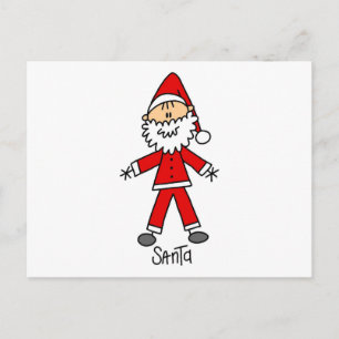 Stick Figuur Santa Claus Tshirts en Geschenken Feestdagenkaart