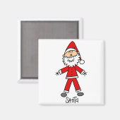 Stick Figuur Santa Claus Tshirts en Geschenken Magneet (Voorkant / Achterkant)