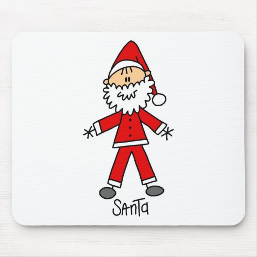 Stick Figuur Santa Claus Tshirts en Geschenken Muismat (Voorkant)