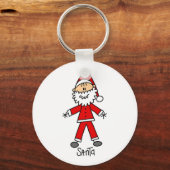 Stick Figuur Santa Claus Tshirts en Geschenken Sleutelhanger (Voorkant)