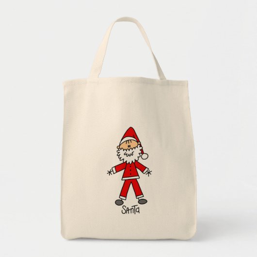 Stick Figuur Santa Claus Tshirts en Geschenken Tote Bag (Voorkant)