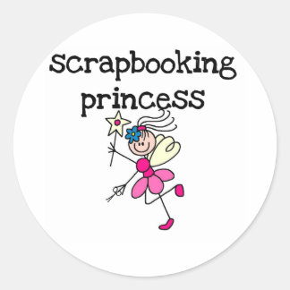 Stick Figuur Scrapbook Princess Ronde Sticker