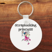 Stick Figuur Scrapbook Princess Sleutelhanger (Voorkant)