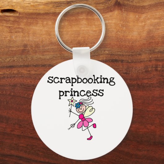 Stick Figuur Scrapbook Princess Sleutelhanger (Voorkant)