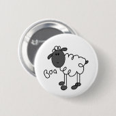 Stick Figuur Sheep Ronde Button 5,7 Cm (Voorkant /achterkant)