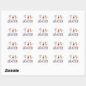 Stick Figuur Skater Tshirts en geschenken Ronde Sticker (Vel)