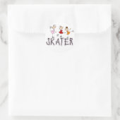 Stick Figuur Skater Tshirts en geschenken Ronde Sticker (Tas)