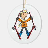 Stick Figuur Skier T-shirts en cadeautjes Keramisch Ornament (Links)