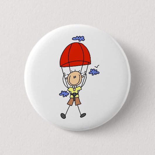 Stick Figuur Sky Diver Button (Voorkant)