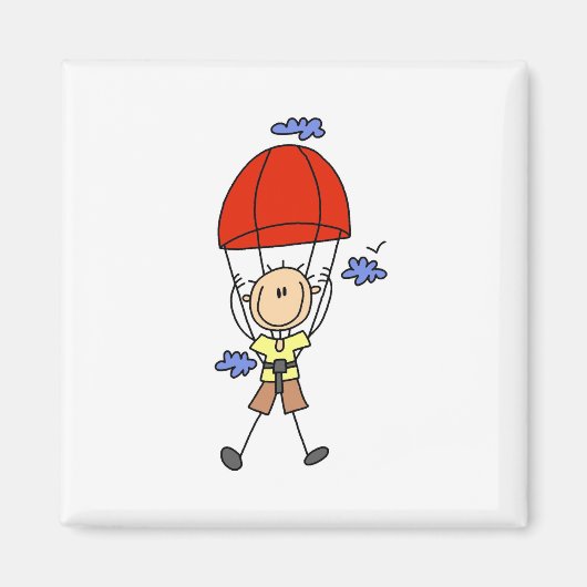 Stick figuur Sky Diver Magneten (Voorkant)