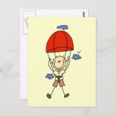 Stick Figuur Sky Diver Tshirts en cadeautjes Briefkaart (Voorkant / Achterkant)