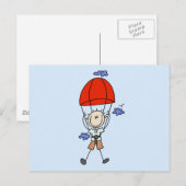 Stick Figuur Sky Diver Tshirts en cadeautjes Briefkaart (Voorkant / Achterkant)