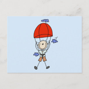 Stick Figuur Sky Diver Tshirts en cadeautjes Briefkaart