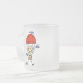 Stick Figuur Sky Diver Tshirts en cadeautjes Matglas Koffiemok (Voorkant links)