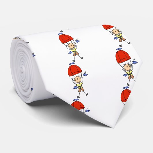 Stick Figuur Sky Diver Tshirts en cadeautjes Stropdas (Opgerold)