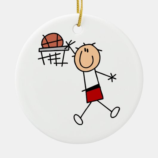 Stick Figuur Slam Dunk T-shirts en cadeautjes Keramisch Ornament (Voorkant)
