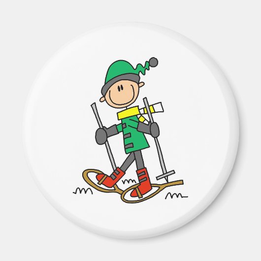 Stick figuur sneeuwschoen magneet (Voorkant)