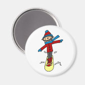 Stick figuur snowboarden magneet (Voorkant / Achterkant)