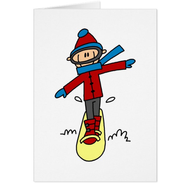 Stick Figuur Snowboarding (Voorkant)