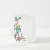 Stick Figuur Snowshoing Matglas Koffiemok (Voorkant links)