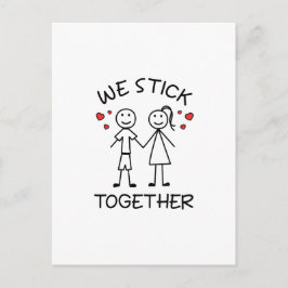 Stick figuur Stickman Koppels Valentijnsdag Liefde Briefkaart