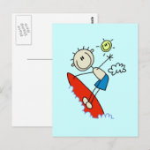 Stick Figuur Surfer Boy Tshirts and Gifts Briefkaart (Voorkant / Achterkant)