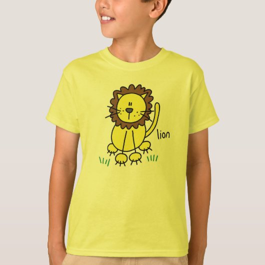 Stick Figuur T-shirts met lion (Voorkant)