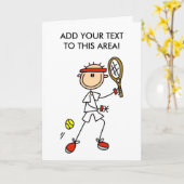 Stick figuur Tennisspeler Kaart (Gele Bloem)