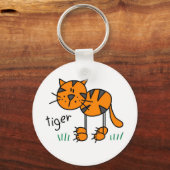 Stick Figuur Tiger T-shirts en cadeautjes Sleutelhanger (Voorkant)