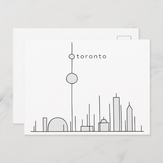Stick Figuur Toronto Briefkaart (Voorkant / Achterkant)