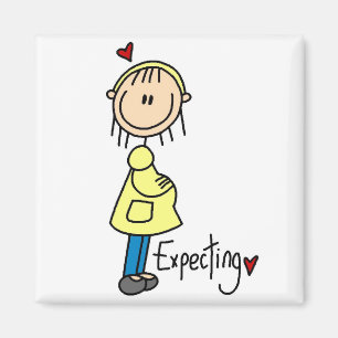 Stick Figuur Verwacht Baby Magneet