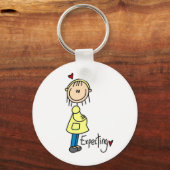 Stick Figuur Verwacht Baby Sleutelhanger (Voorkant)